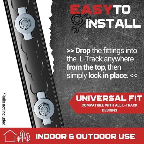 BEASTLOAD Conexões de Pino de Trilho L, Pacote com 10 Unidades, Rosca Dupla- Pinos de Fixação de Par