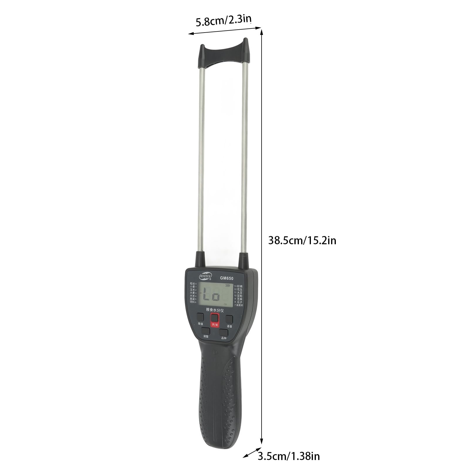 Digital Meter Lcd Grain Meter Dual Probe Backlit Grain Meter with Speaker Real Time Announcing for Beans Rice Wheat Corn Fiber Testing