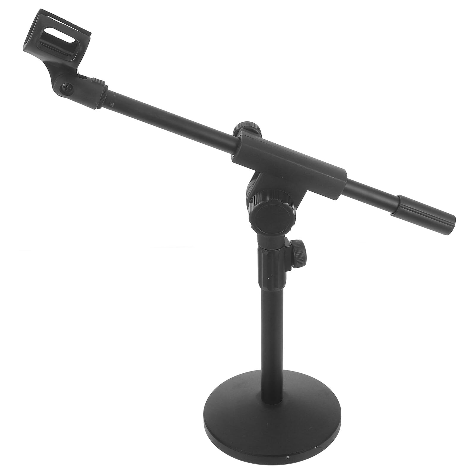 Supporto Microfono da Tavolo Regolabile con Braccio Orientabile e Base Tonda Pesante Stand per Microfono da Scrivania per Podcast e Registrazioni Domestiche