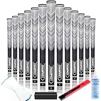 CHAMPKEY Advanced Hybrid Golf Grips 13 Pack with Full Repair Kits - All Weather Performance Golf Club Grips - High Traction and Control Half Corded Golf Grips