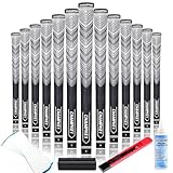 CHAMPKEY Advanced Hybrid Golf Grips 13 Pack with Full Repair Kits - All Weather Performance Golf Club Grips - High Traction and Control Half Corded Golf Grips (Black, Oversize)
