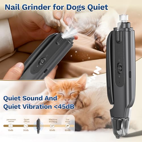 Image of 2-in-1 Dog & Cat Nail Clipper with Grinder - Dual Highlight LED Reduce Over-Trimming, Long Battery Cordless USB-C Rechargeable, Safety Lock & Catcher Cap, Quiet Home Grooming for Small Large Pets