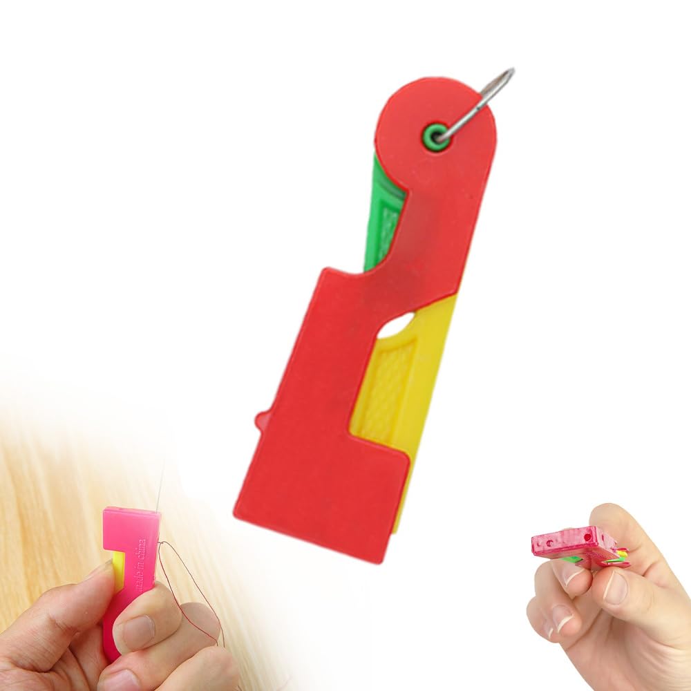 Automatic Needle Threader,2024 New Plastic Needle Threaders,Used to Quickly Thread The Thread Into The Needle Hole, Suitable for The Elderly and Those Who Like to Do Needlework(Random Color) (1 PCS)