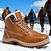 YINGCSM Men's Winter Warm Snow Boots Fur Lined Anti Slip Shoes Fashion Lightweight Water Resistant Non-slip Outdoor Work Ankle Boot