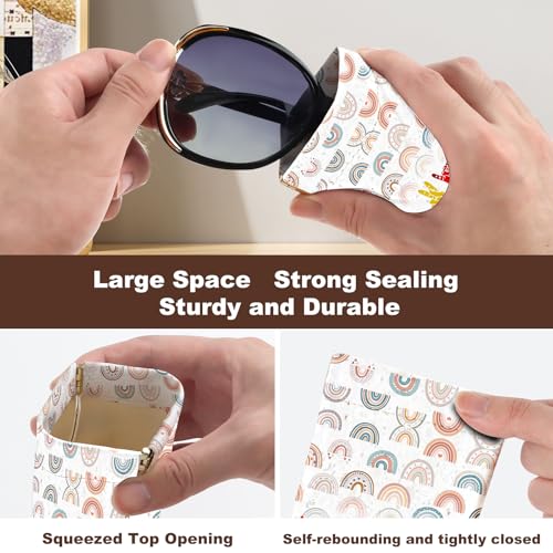 Image of Anikathy 2Pcs Sunglass Eyeglass Glasses Case Soft PU Leather with Cleaning Cloth Portable Glasses Pouch Bag for Men Women