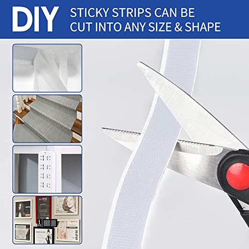 Image of 1 Inch x 82 Feet White Hook and Loop Tape, Non Slip Couch Cushion Gripper