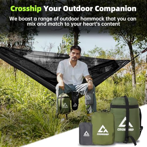 Image of Camping Hammock with Mosquito Net - 500lbs Portable Hammock