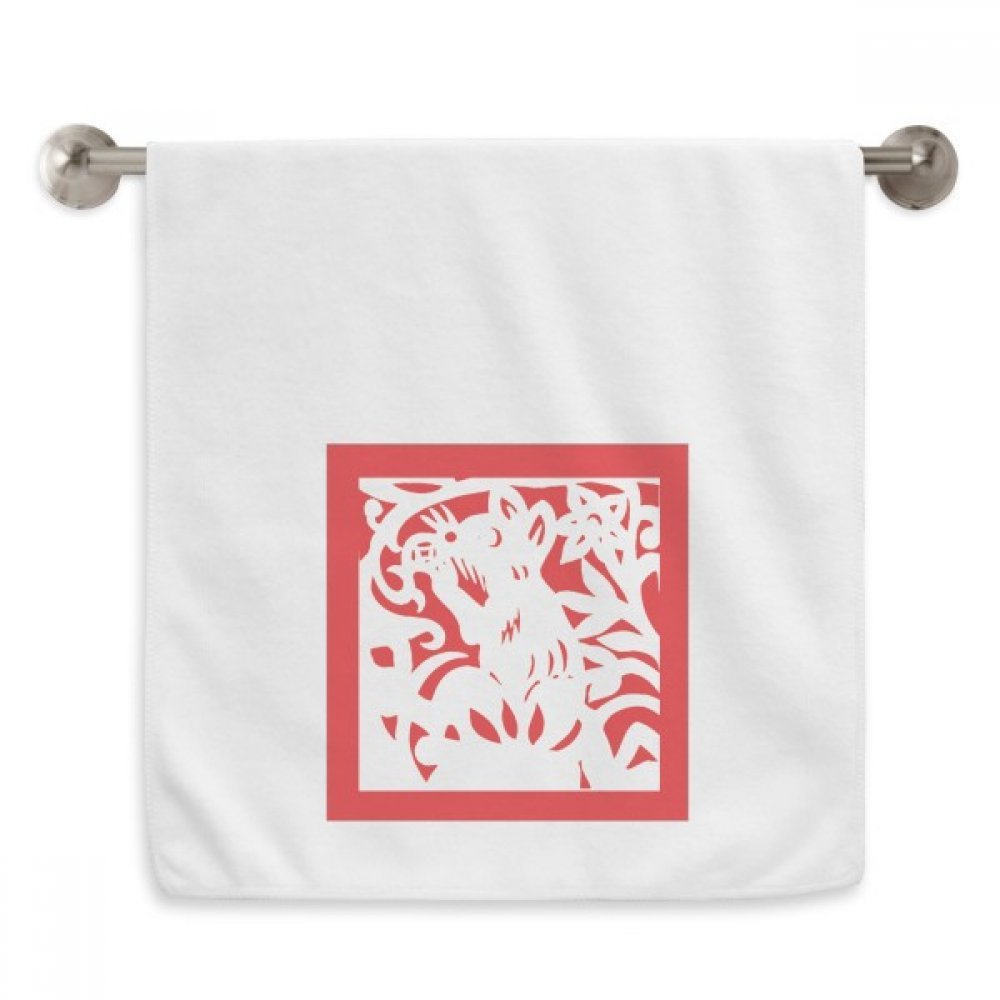 Serviette Rat Signe Chinois 13x29 Pouces Blanche en Tissu Moelleux