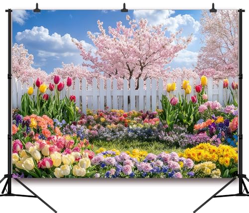 Fondo fotográfico Vinilo 7x5FT Jardín de Primavera miniatura 2