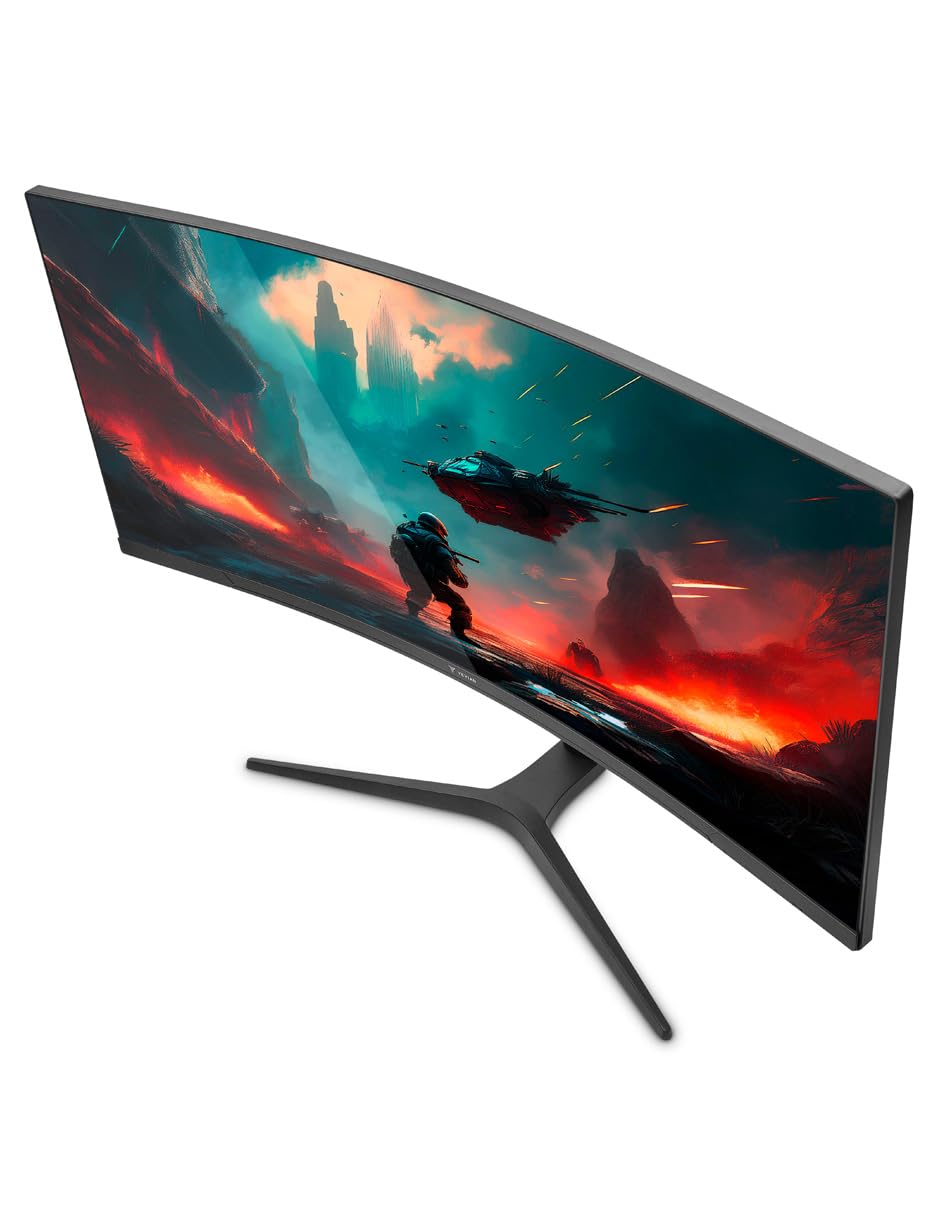 YEYIAN Proact FV234 - Monitor da gioco da 34", curvato WQHD (3440 x 1440), pannello VA 180Hz, 1ms, FreeSync & G-Sync, 92% NTSC, connettività DP1.4 e HDMI 2.0