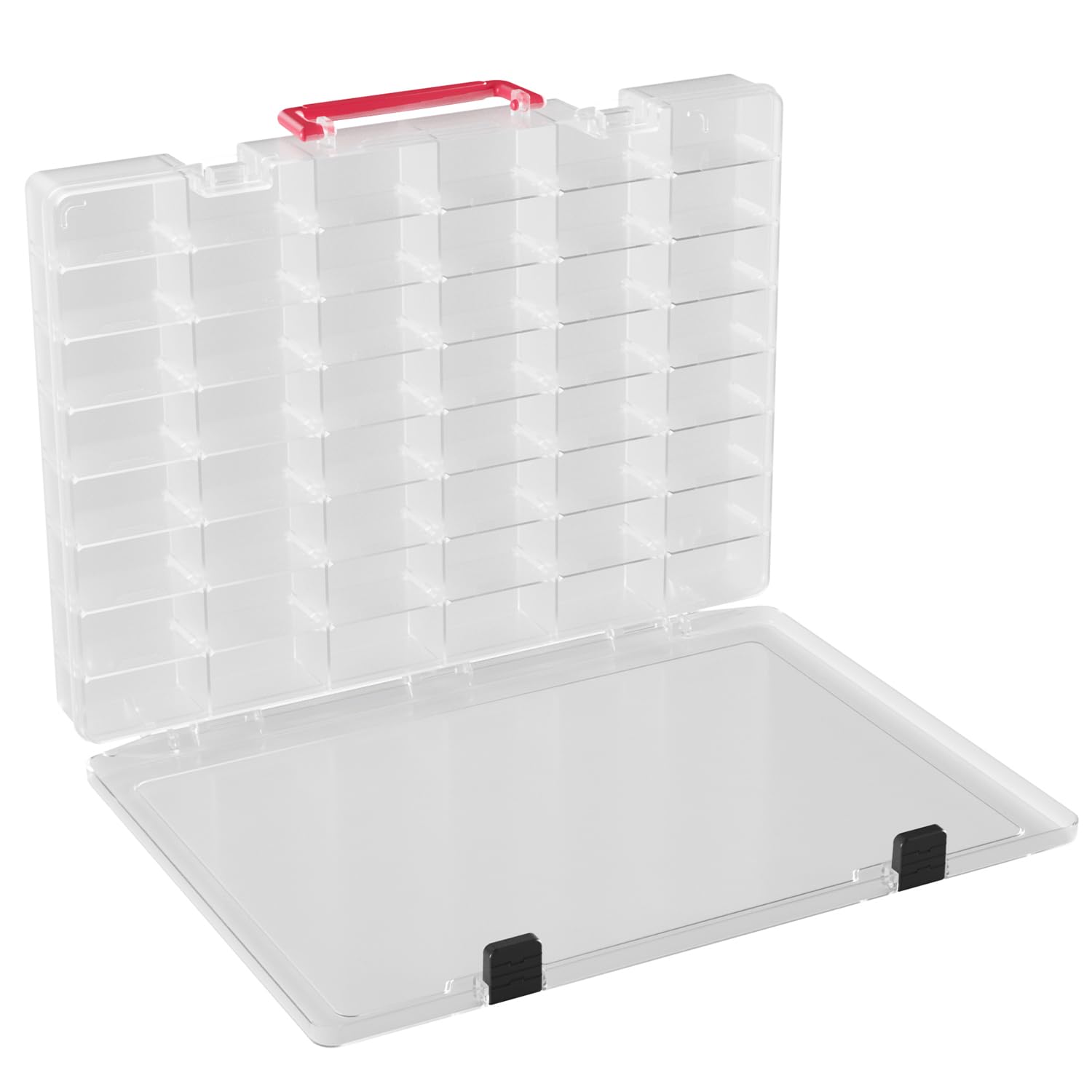 Tackle Box Organizer, Tool Box Organizer, Clear, 48 Compartments, Dividers