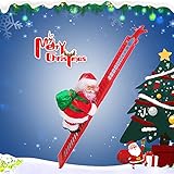 Santa Claus Climbing Ladder, Funny Electric Santa Claus Climbing Rope Ladder Decoration with Music,...