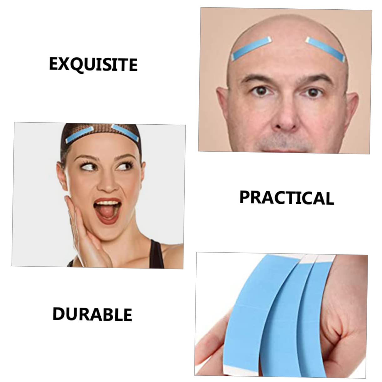 VALICLUD 5 Set Nastro Biadesivo Per Parrucche Adesivo Per Extension E Parrucche Tulle Facile Usare Per Cosplay E Stili Acconciatura Portatile E Conveniente Per Viaggi 12 Pezzi*5