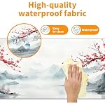 Watercolor Cherry Blossom Mouse Pad,XXL 35.4"x15.7" Big Gaming Mousepad,Japanese Sakura Large Extended Mouse Mat,Non-Slip Rubber Base Waterproof with Stitched Edges for Gaming Office Home - Image 4