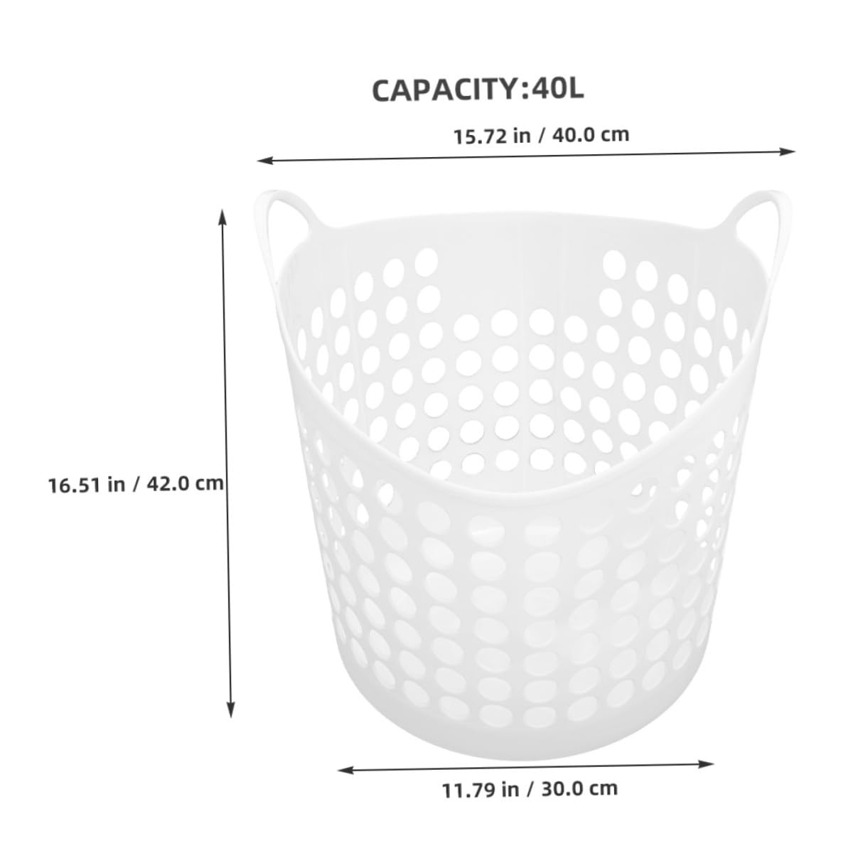Cesto Porta Biancheria Sporca Bianco 40l in Pe Manici
