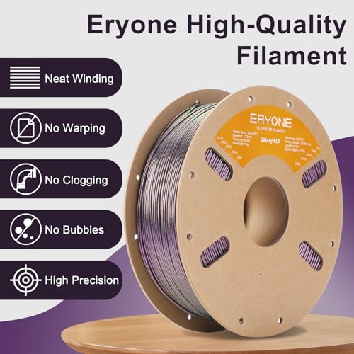 Image of ERYONE Glitter PLA Filament for 3D Printer, 1.75mm + /-0.03mm, 1kg(2.2LBS) /Spool, Owl Nebula (Purple)