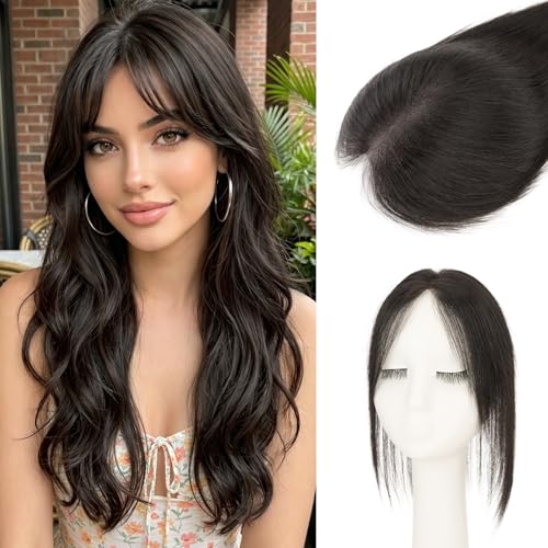 Rich Choices Human Hair Topper Middle Part Side Bangs No