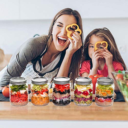 Canning Lids Wide Mouth - Canning Jar Lids Wide Mouth With Silicone Seals Rings, Rust-Proof Split-Type Leak Proof, Silver/24 Count (Lids&Bands) #TOP6