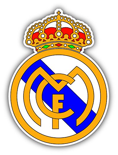 Real Football Soccer Madrid Sticker - Waterproof Vinyl Decal for Car Bumper, Laptop, Water Bottle, Phone Cases, Wall, and Window, Size - 3'' Longer