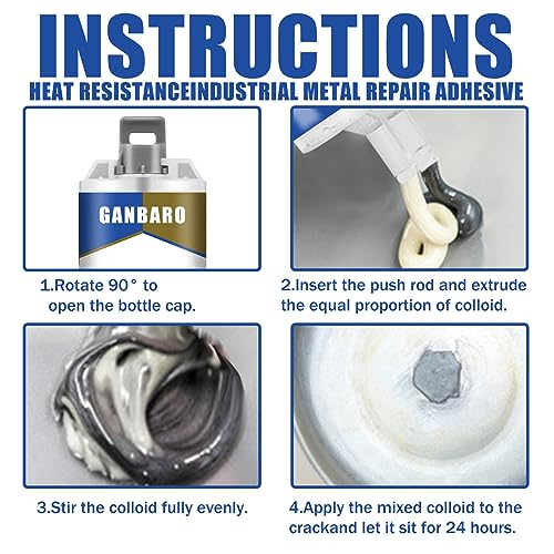 3.5 oz Metal Glue, AB Glue Heavy Duty Welding Glue 2 Parts Super Metal Epoxy Glue Strong Metal Repair Adhesive Cold Weld Metal Repair, High Temperature Adhesive Glue for Metal to Metal,100 g