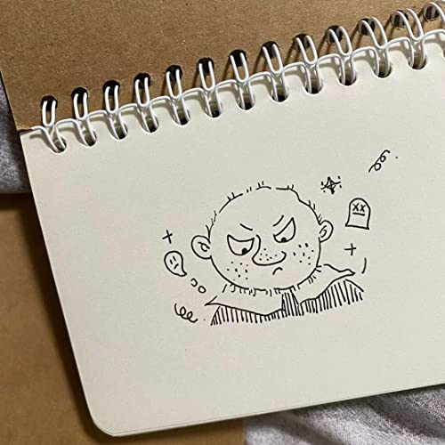 Image of TWONE Kraft Cover Lay Flat Spiral Notebooks - Two Pack - 3.5 inch x 5.5 inch - 180 Blank Pages - 90 Sheets - Easy to Carry