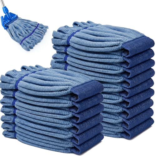 Image of Lallisa 16 Pcs Commercial Mop Head Replacement Tube Microfiber Industrial Looped End Mop Heads Refill for Floor Cleaning for Home Commercial Industrial Use (14 oz)