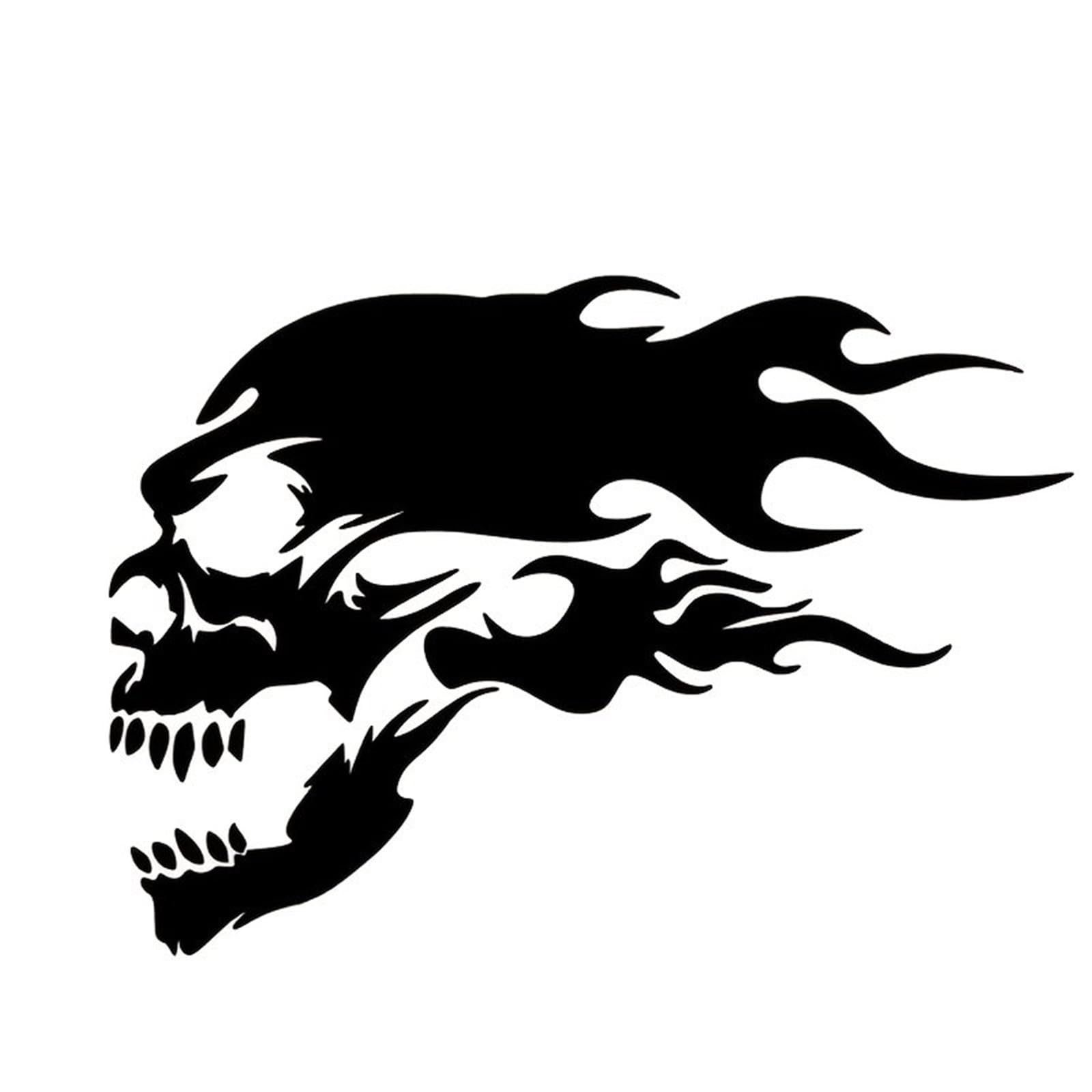 HAfgDJ Flame Skull Decals, Waterproof Weather Resistant Stickers for Cars, Trucks, Helmets Laptops Motorcycle