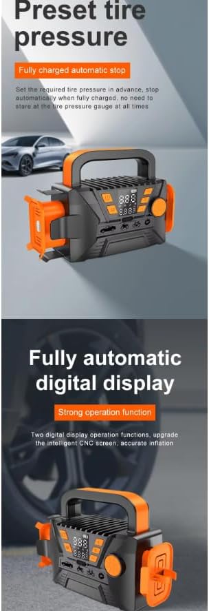P124 Portable Digital TireInflator 12V LCD Display Automatic Shut Off for CarMotorcycleBike image 4