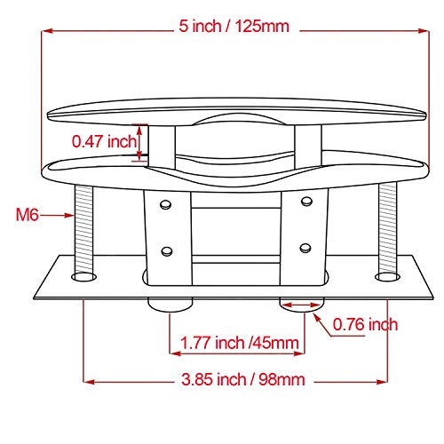 Yanyu 2 Pack 5 Inch Pull Up Flush Mount Cleat Boat Dock Deck Marine Stainless Steel 316 Retractable Low-Profile Mooring Rope Hidden Cleat Lift With Backing Plate And Lock Nuts #TOP1