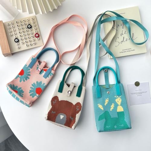 Women's Knitted Handbag Woven Shopper Tote Bag Knot Wrist Bag Handmade Shoulder Bag Handbag(6)4