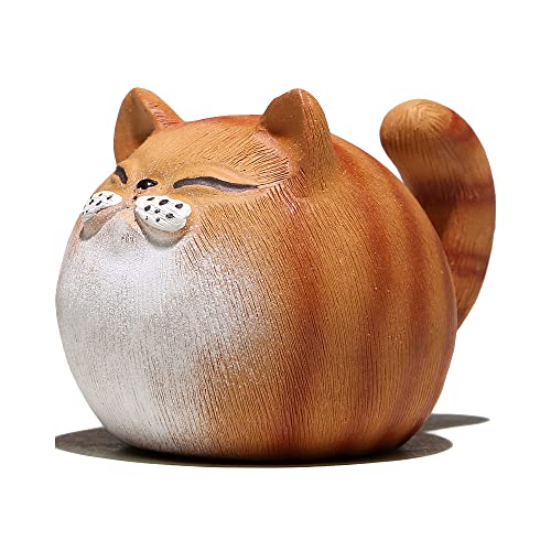 HDDS Chinese Purple Clay Tea Pet Cat Cute Funny Tea Accessories Lazy Kung Fu Tea Sets for Tea Lovers Home Car Shelves Decor (Model_1)