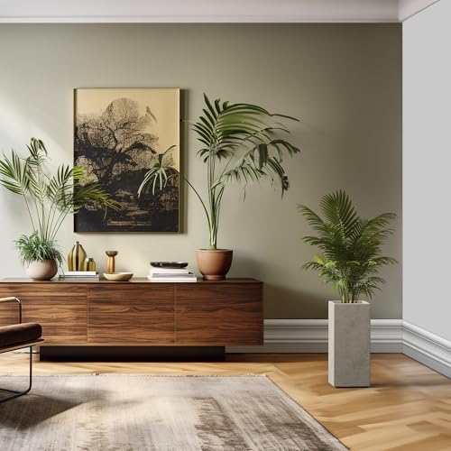 Kante 19.9" H Tall Rectangular Concrete Planter, Modern Square Diameter Plant Pot with Drainage Hole and Rubber Plug for Indoor Outdoor Home Patio Garden, Weatheted Concrete by Kante - Image 3