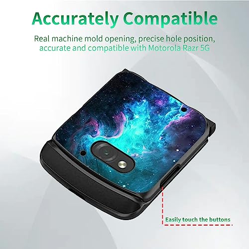 Rossy Case For Motorola Razr 5G Case, For Moto Razr 5G Flip Phone Case Slim Lightweight Hard Pc Shookproof Protection Cover For Motorola Moto Razr 5G Flip Phone 2020 Xt2071,Nebula Space Galaxy #TOP1