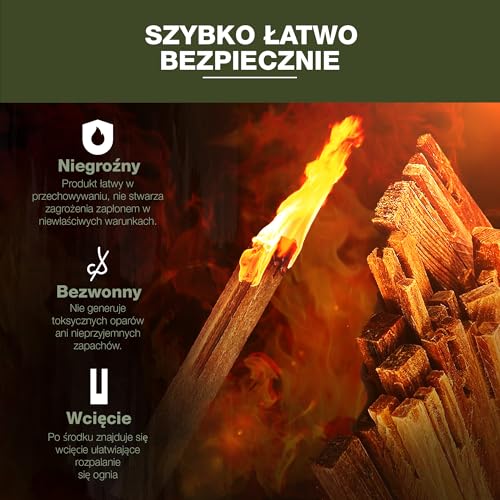 SWISSINNO Naturalne podpałki Flame Flash | Ekologiczne rozpałki do kominków, grilli i ognisk | 1500 g