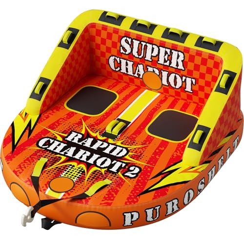 PuroShelt Towable Tubes for Boating Water Tubes - 1-3 Riders Super Sofa, Heavy Duty Boat Tubes & Towables, Drainage, Dual Tow Points (F-1011)