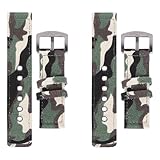 MAGICLULU Correa de Reloj de Lona Camuflaje Verde 22mm, Correa de Nailon Transpirable y Resistente al Desgaste, Accesorio para Relojes de Pulsera Unisex, Cómoda para Uso Diario