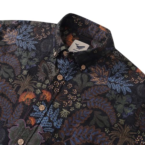 Long Sleeve Hawaiian Shirt for Men Casual Floral Button Down Aloha Shirts Tropical Beach Shirt3