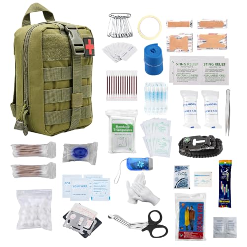 191 bolsas tácticas médicas, kit de supervivencia para primeros auxilios, bolsa de primeros auxilios para trauma, kit de primeros auxilios, color negro, para casa, camping, senderismo, ciclismo