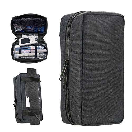 Portable Insulin Travel Case - Medication Diabetic Supplies Organizer Medical Bag by YOUSHARES (Black)