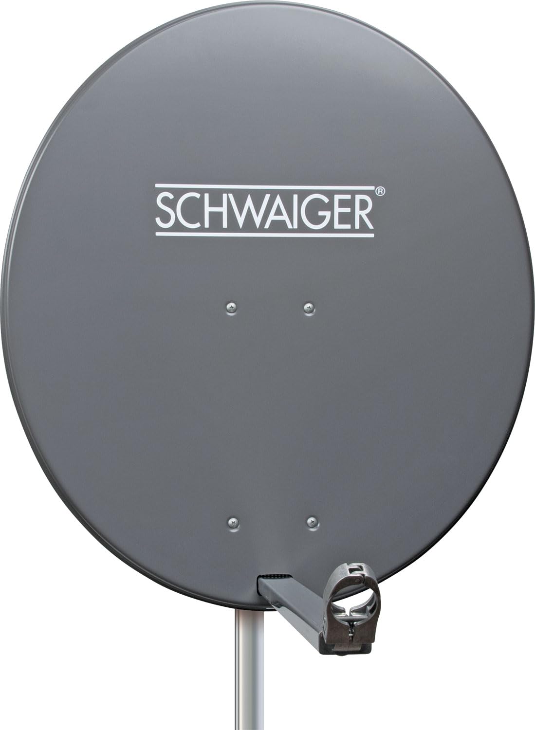 Schwaiger 714197 Digital Sat antena (75 x 85 cm) con LNB de brazo y Mash Projector, antracita, espejo de aluminio – para recibir DVB-S/S2 en Full HD, 3d y 4 K (Ultra HD)