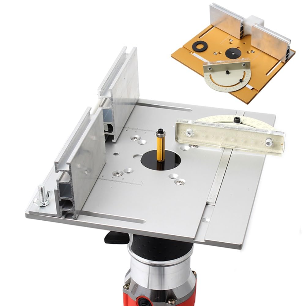 Piastra Di Inserimento in Alluminio per Tavolo da Fresatrice con Goniometro, per Banchi da Falegnameria, Sega da Tavolo, Rifilatrice Multifunzione,China per Incisione/D2