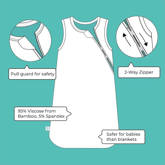 Image of Posh Peanut Baby Sleep Sacks - Sleeveless Swaddle Sacks & Sleeping Bags - Extra Long 2 Way Zipper - 1 TOG