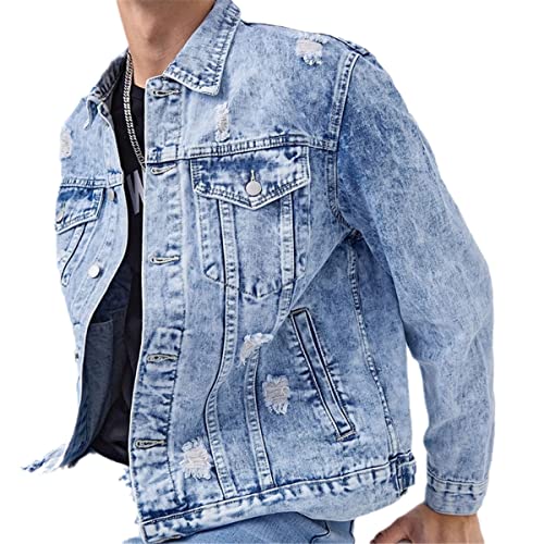 Veste en jean homme bleu L style de travail décontracté pour l'automne