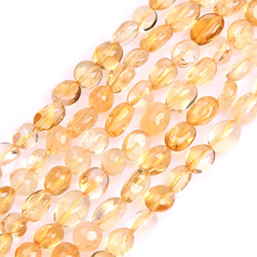 Sweet & Happy Girl's Store 6X8mm Freeform Potato Shape Gemstone Citrine Beads Strand 15 Inch Jewellery Making Beads