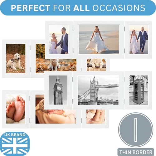 Triple Photo Picture Frame 6 x 4 and 7 x 5 White, Holds 3 Photographs, Picture Frame, 10 x 15 cm, 6x4 Picture Frames, White 6x4 Photo Frames, 4x6 Photo Collage Gallery Display - Image 6