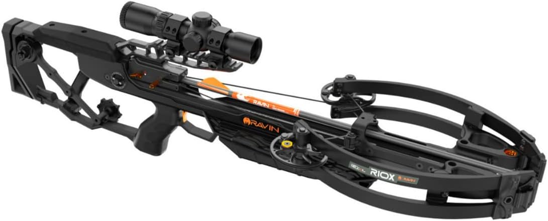 Ravin R10X 420 FPS Crossbow Bundle with Ravin Crossbows Hard Case, Ravin Crossbows Shoulder Sling, Aluminum Broadheads (3-Pack), TacHeads Bi-Pod and Classic Kickback Trucker Snapback Hat (6 Items)