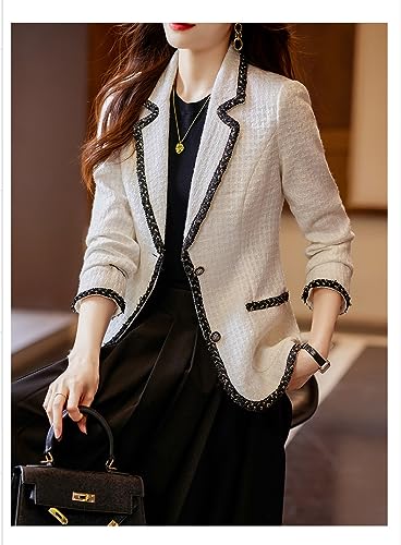 Long Sleeve Blazer Jackets for Women Business Casual Tops Fashion Dress Suit Jacket for Party White3
