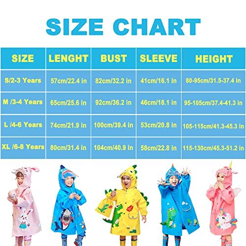 Kids Raincoat Boys Girls Toddler Rain Poncho Waterpoof Rain Jacket Children Cartoon Rainwear 2-3 Years4