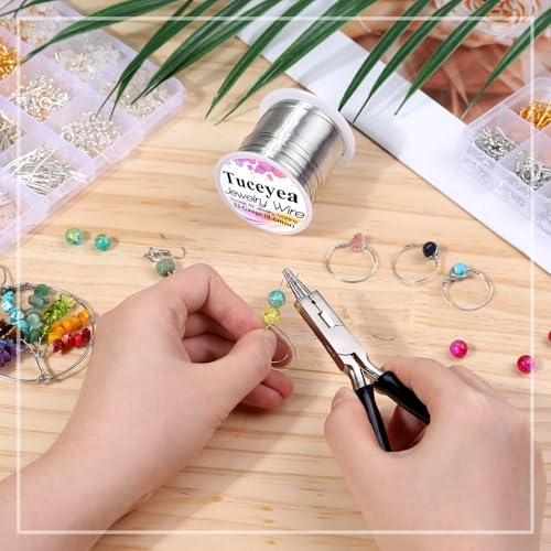 Image of Modacraft 22 Gauge Silver Wire for Jewelry Making with Jewelry Pliers, Craft Wire Beading Wire Tarnish Resistant Copper Wire