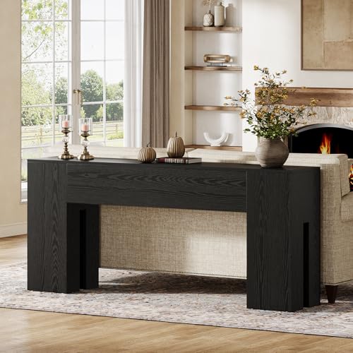 Image of Tribesigns 71-Inch Long Console Table for Entryway, Farmhouse Sofa Console Behind Couch, Entry Table for Hallway, Foyer, Living Room, Black